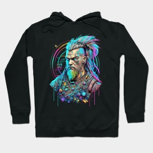 Neon Cyberpunk Viking - V1.14 Hoodie